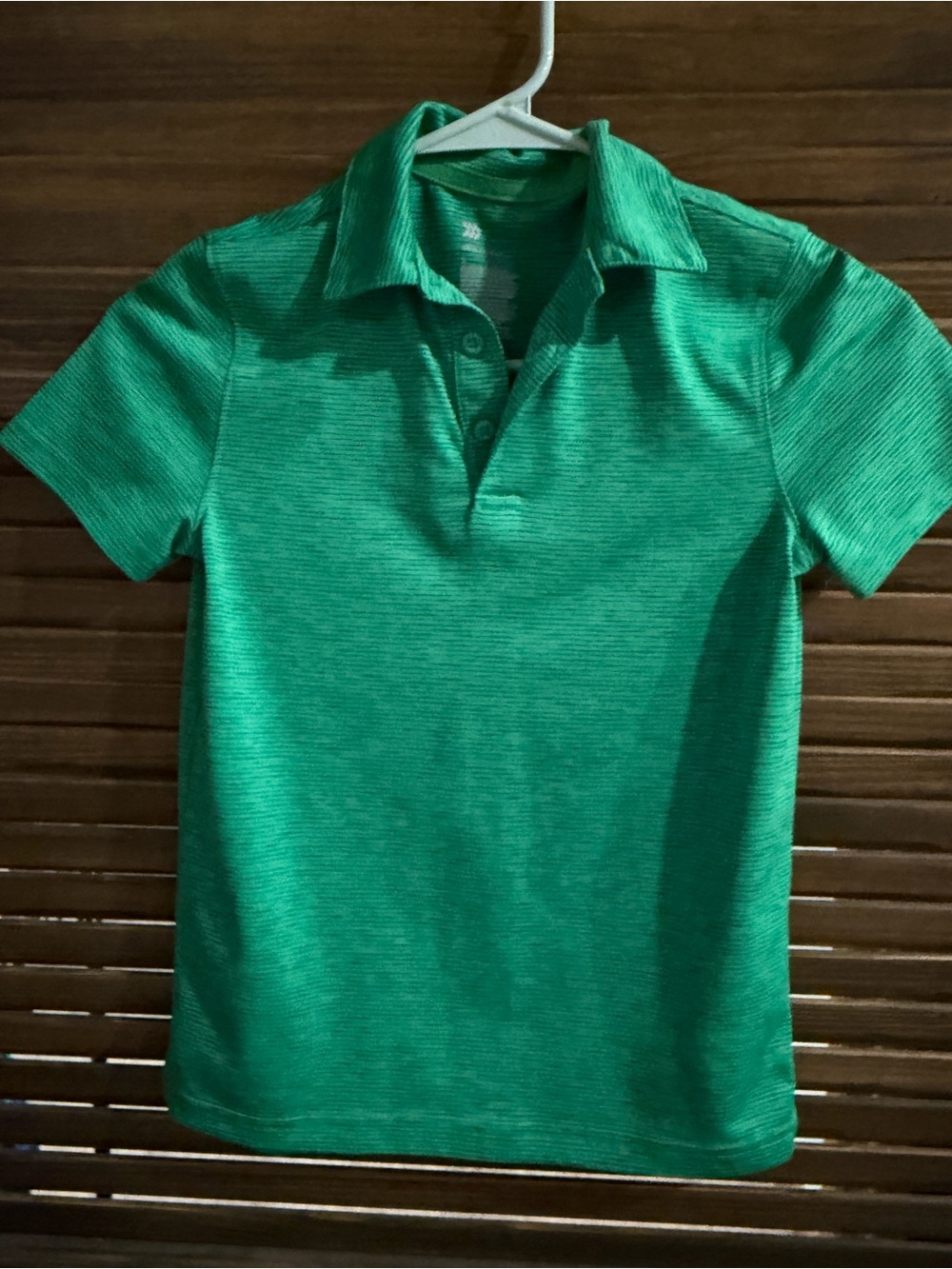 Boys Green Striped Polo Shirt
